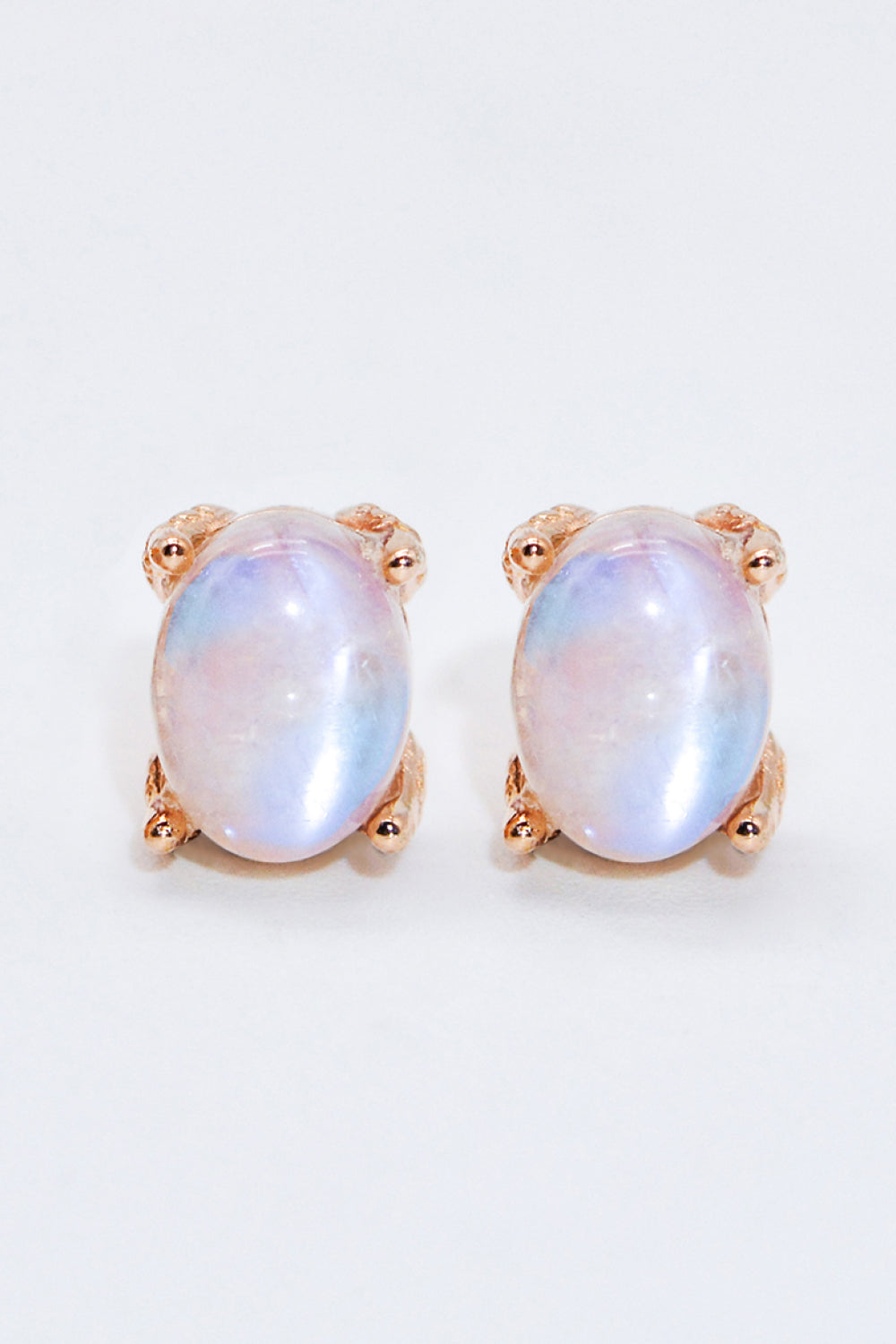 Natural Moonstone 4-Prong Stud Earrings - Cheeky Chic Boutique