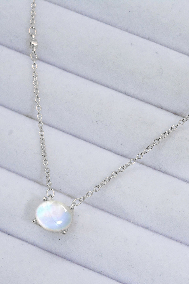 Geometric Moonstone Pendant Necklace - Cheeky Chic Boutique