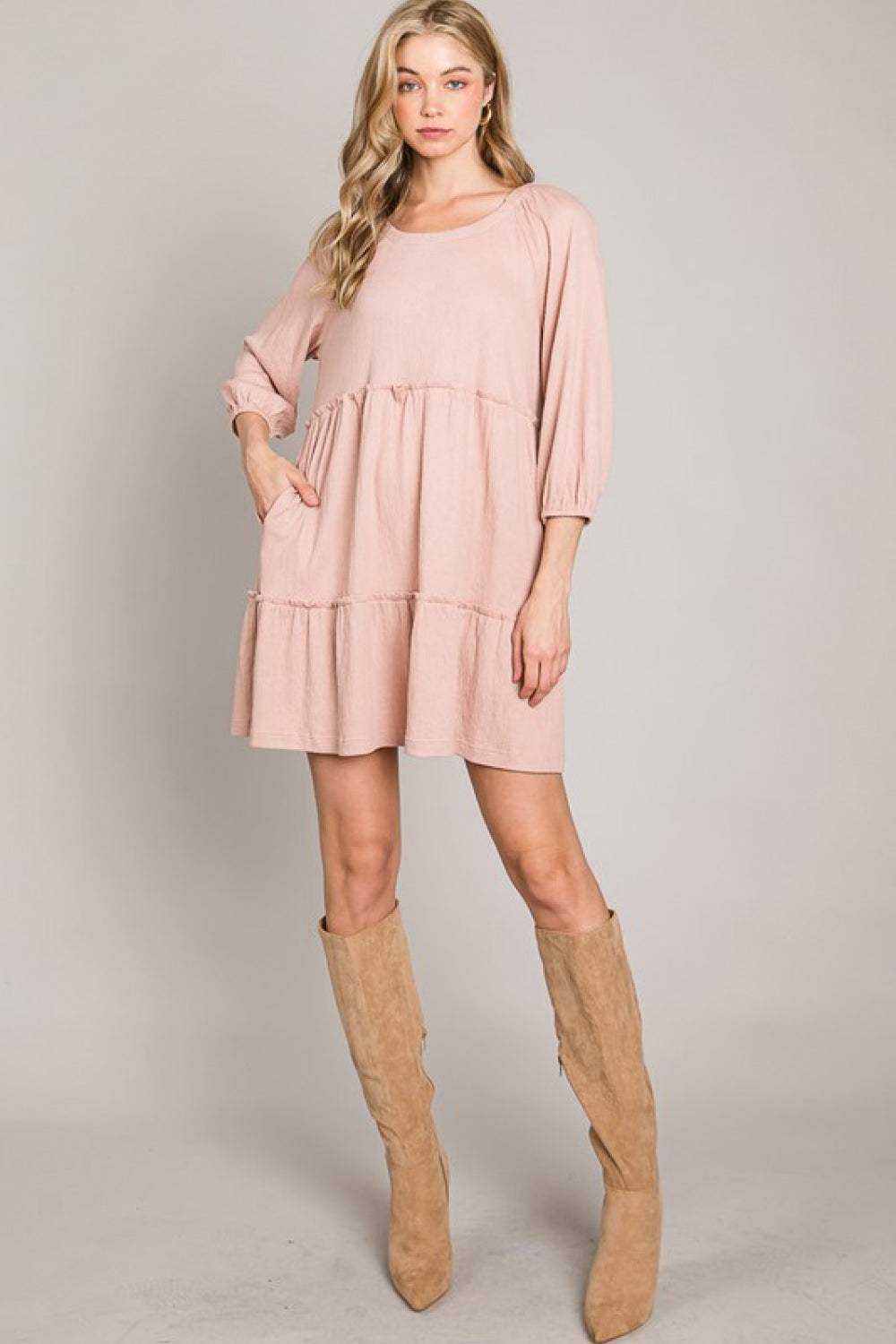 HEYSON Full Size Tiered Tie-Back Dress - Cheeky Chic Boutique