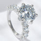 3-Carat Moissanite Platinum-Plated Side Stone Ring - Cheeky Chic Boutique