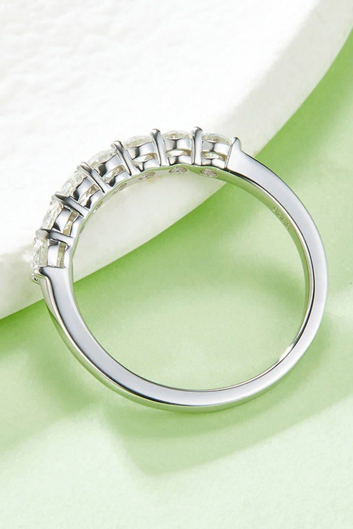 Alexx Moissanite Platinum-Plated Half-Eternity Ring - Cheeky Chic Boutique