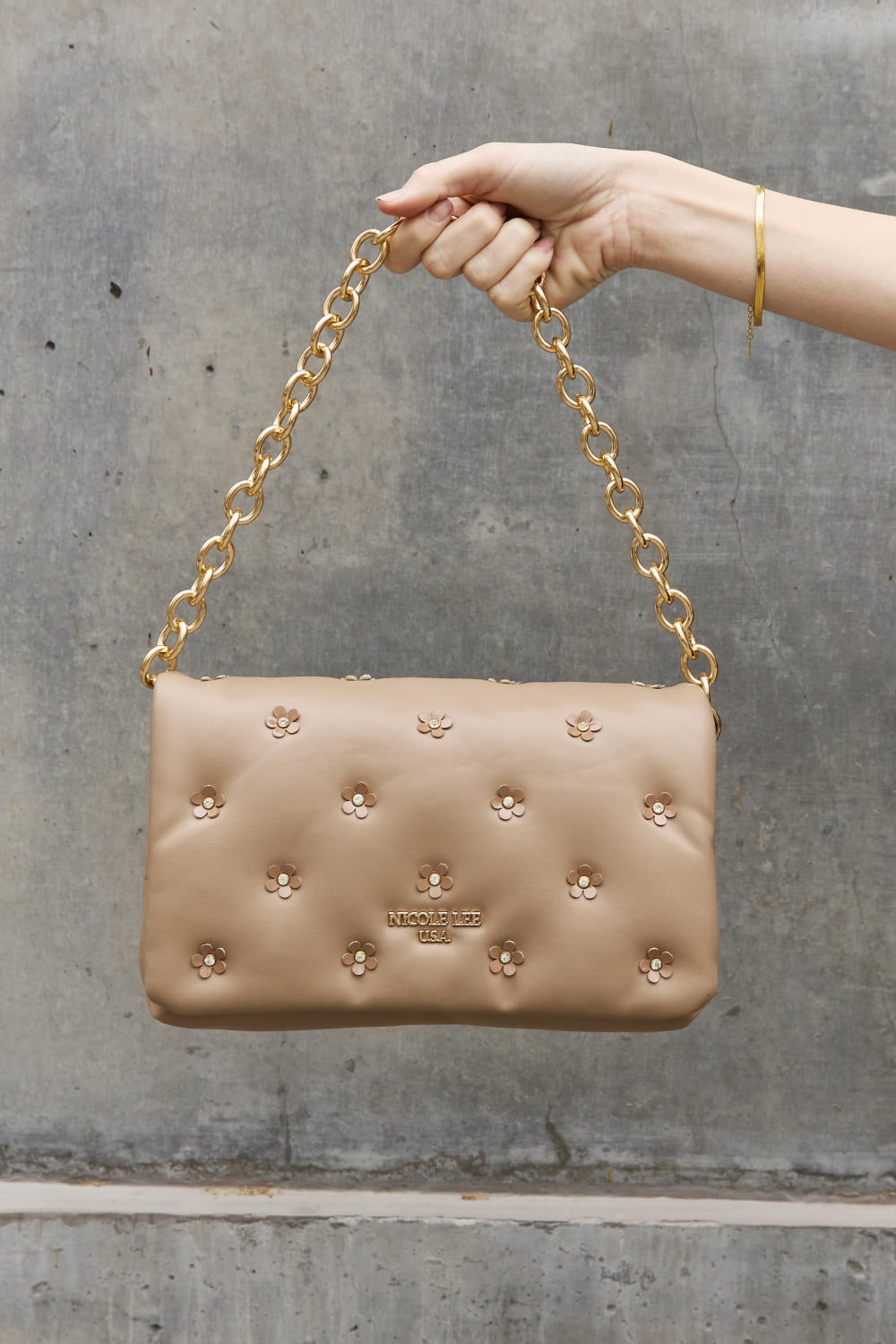 Nicole Lee USA Diamond Flower Messenger Crossbody Bag - Cheeky Chic Boutique