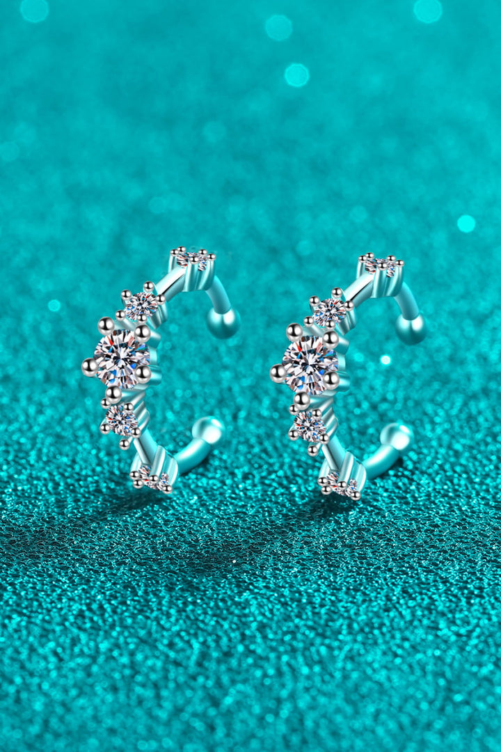 Kora Moissanite Rhodium-Plated Cuff Earrings - Cheeky Chic Boutique