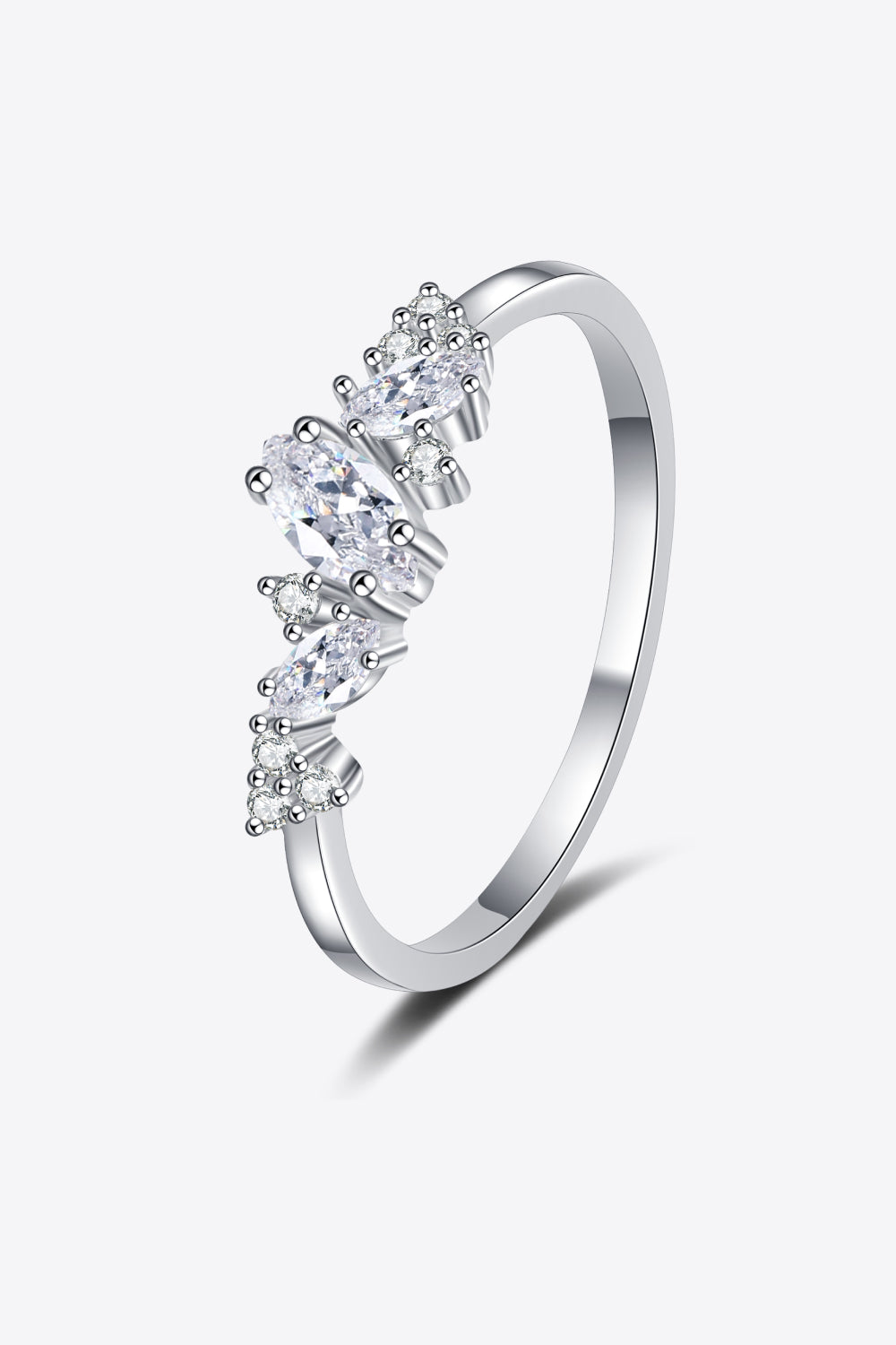 Leighton Moissanite Rhodium-Plated Ring - Cheeky Chic Boutique