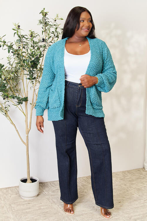Falling For You Teal Cardigan - Cheeky Chic Boutique