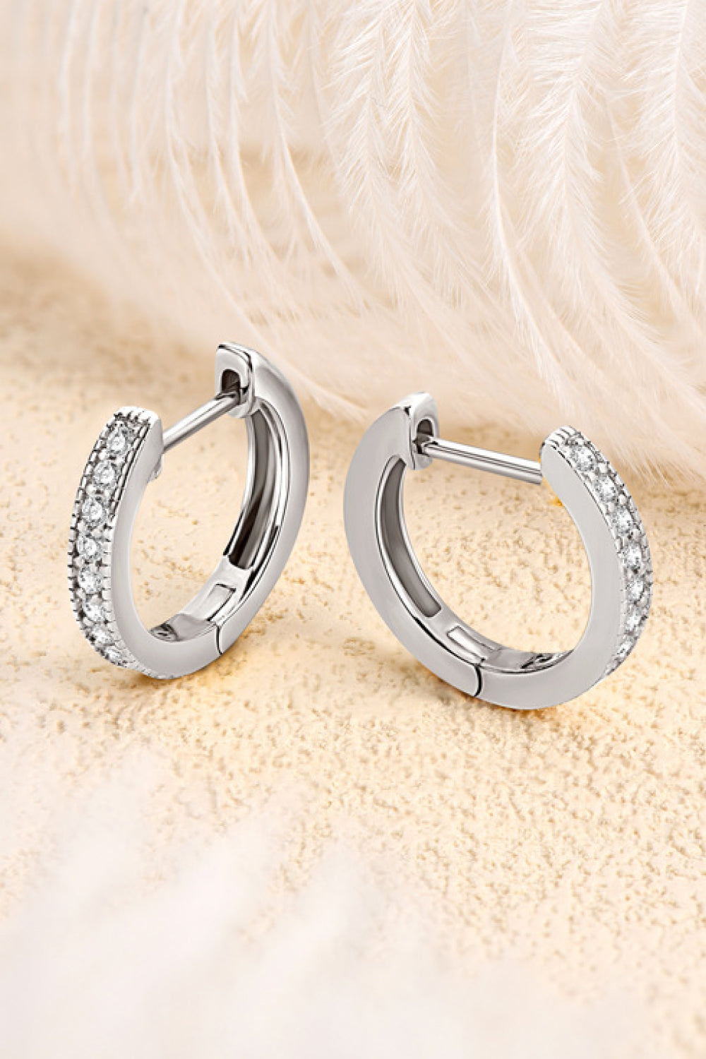 Inlaid Moissanite Hoop Earrings - Cheeky Chic Boutique