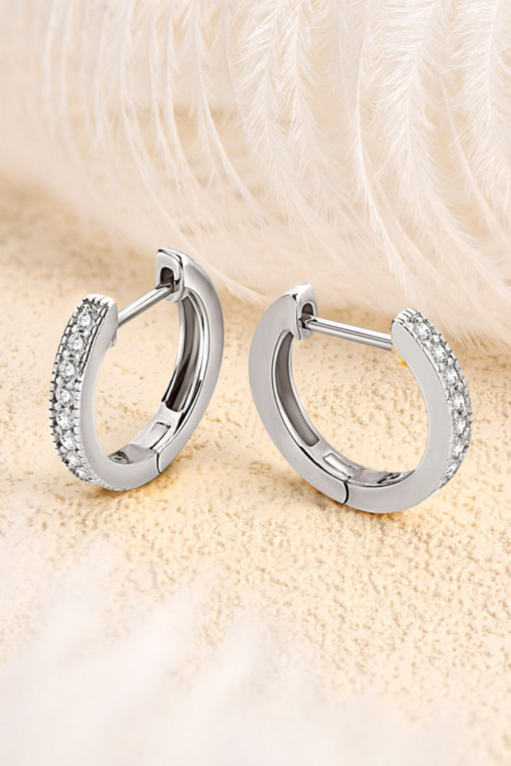 Inlaid Moissanite Hoop Earrings - Cheeky Chic Boutique