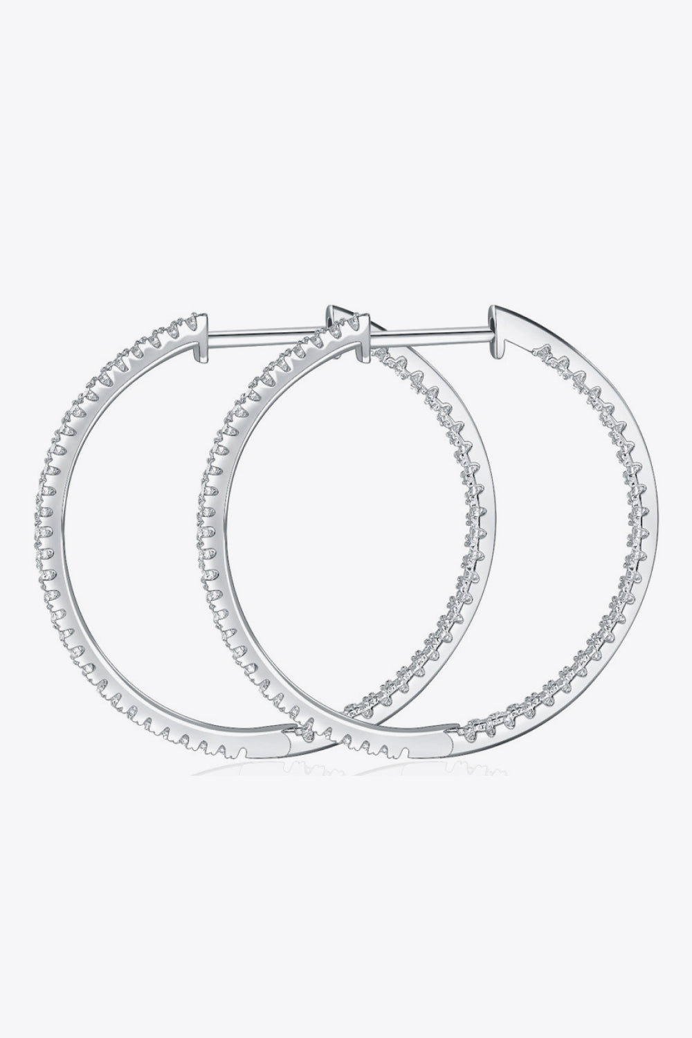 Inlaid Moissanite 925 Sterling Silver Hoop Earrings - Cheeky Chic Boutique