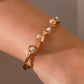 Inlaid Synthetic Pearl Open Bracelet - Cheeky Chic Boutique
