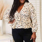 Double Take Peplum Blouse - Cheeky Chic Boutique