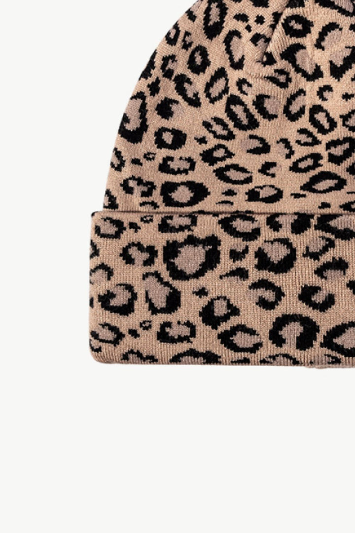 Leopard Pattern Cuffed Beanie - Cheeky Chic Boutique