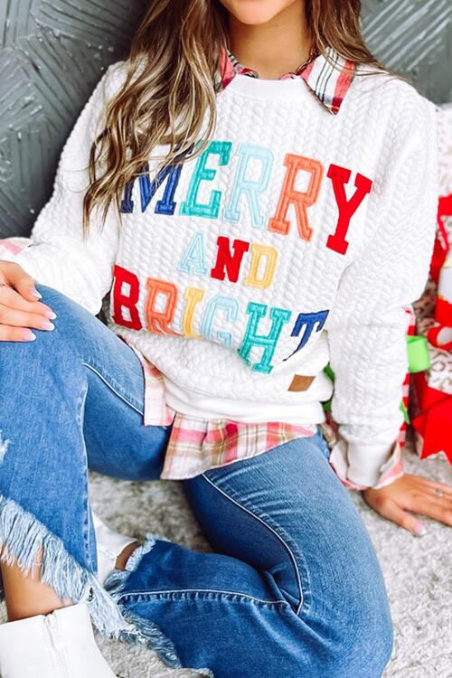 Merry and Bright Graphic Cable Knit Sweater - Cheeky Chic Boutique