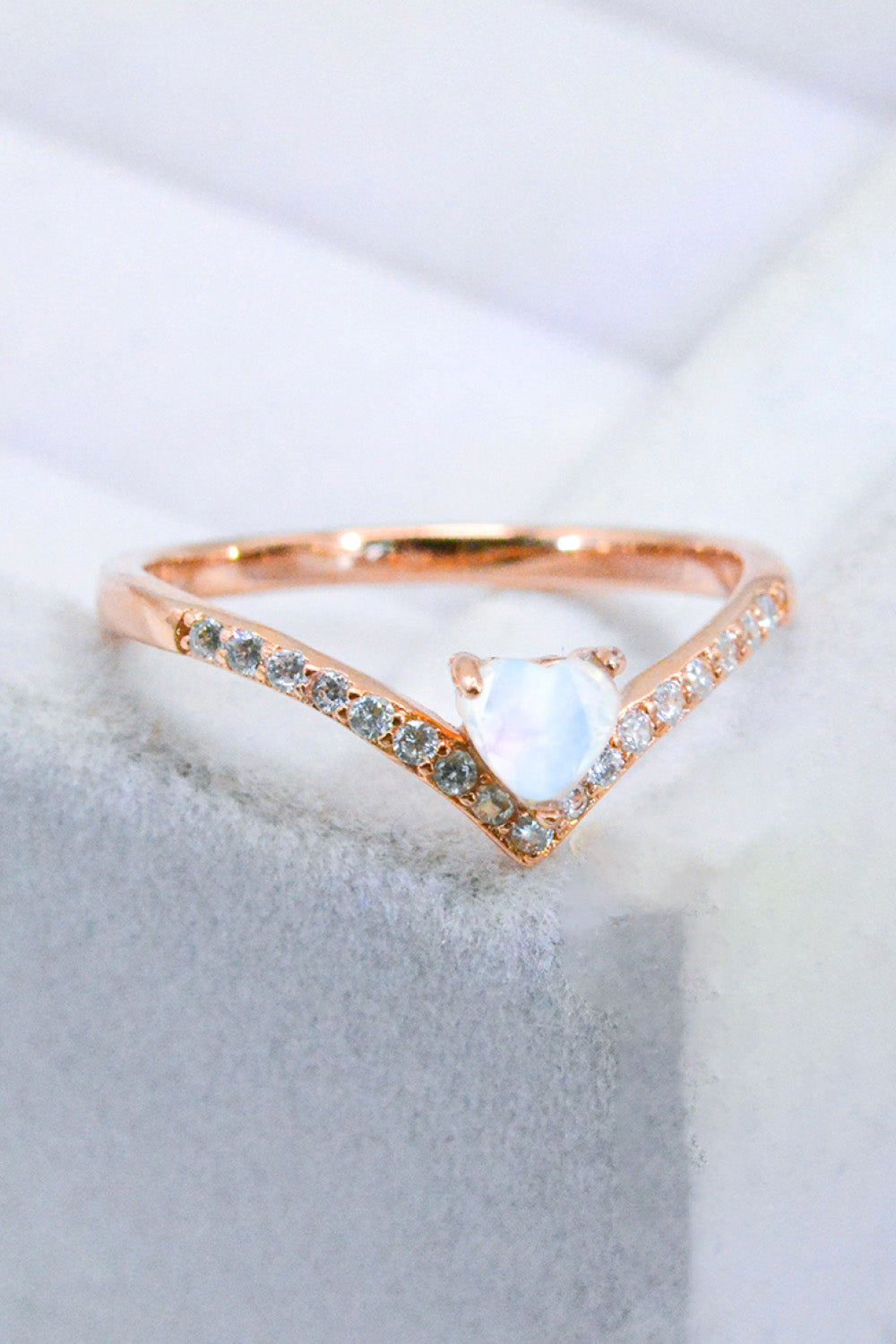 Moonstone Heart-Shaped Ring - Cheeky Chic Boutique