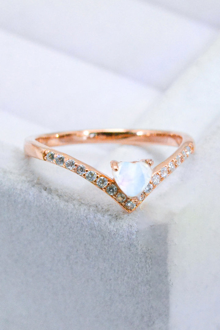 Moonstone Heart-Shaped Ring - Cheeky Chic Boutique