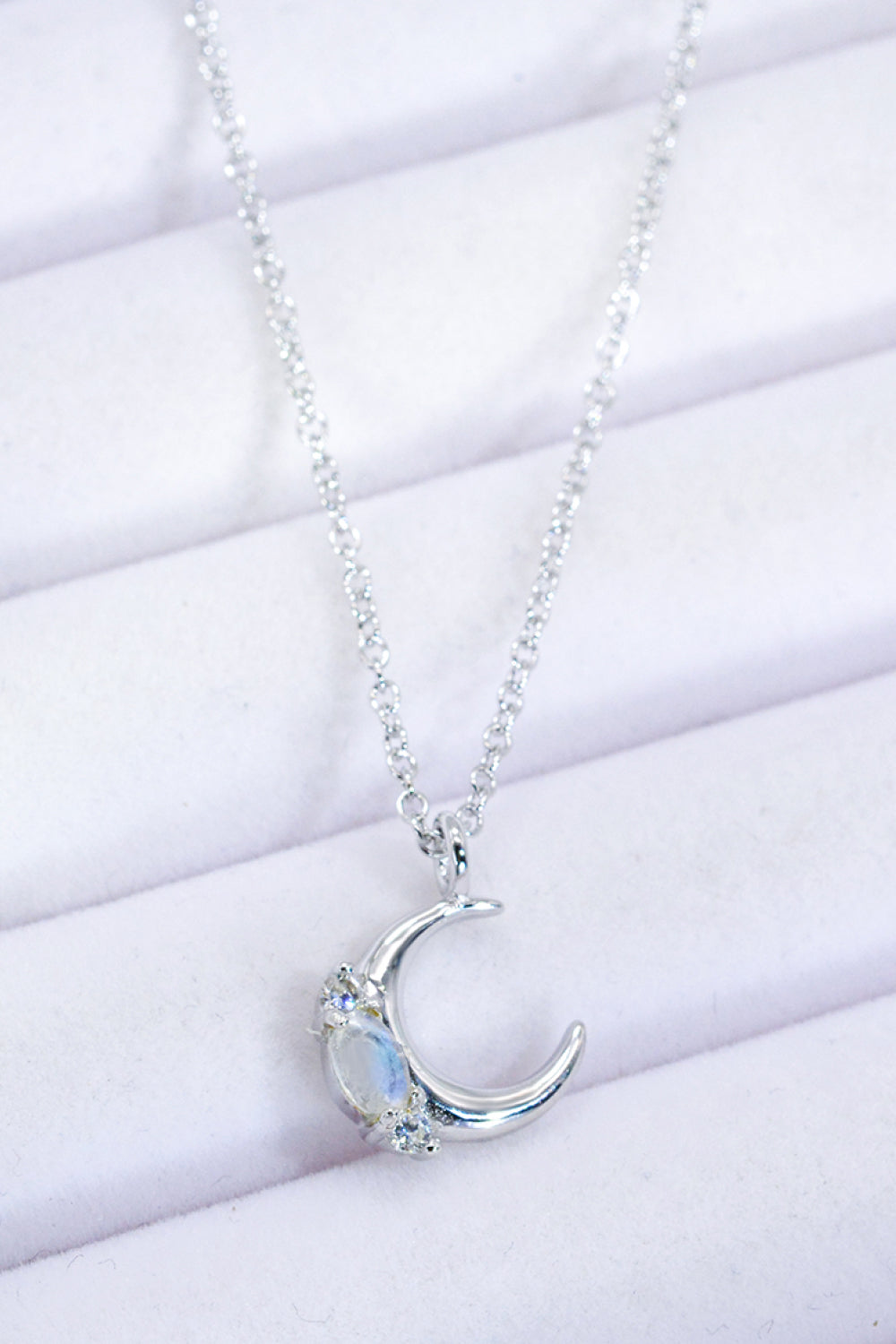 Natural Moonstone Moon Pendant Necklace - Cheeky Chic Boutique