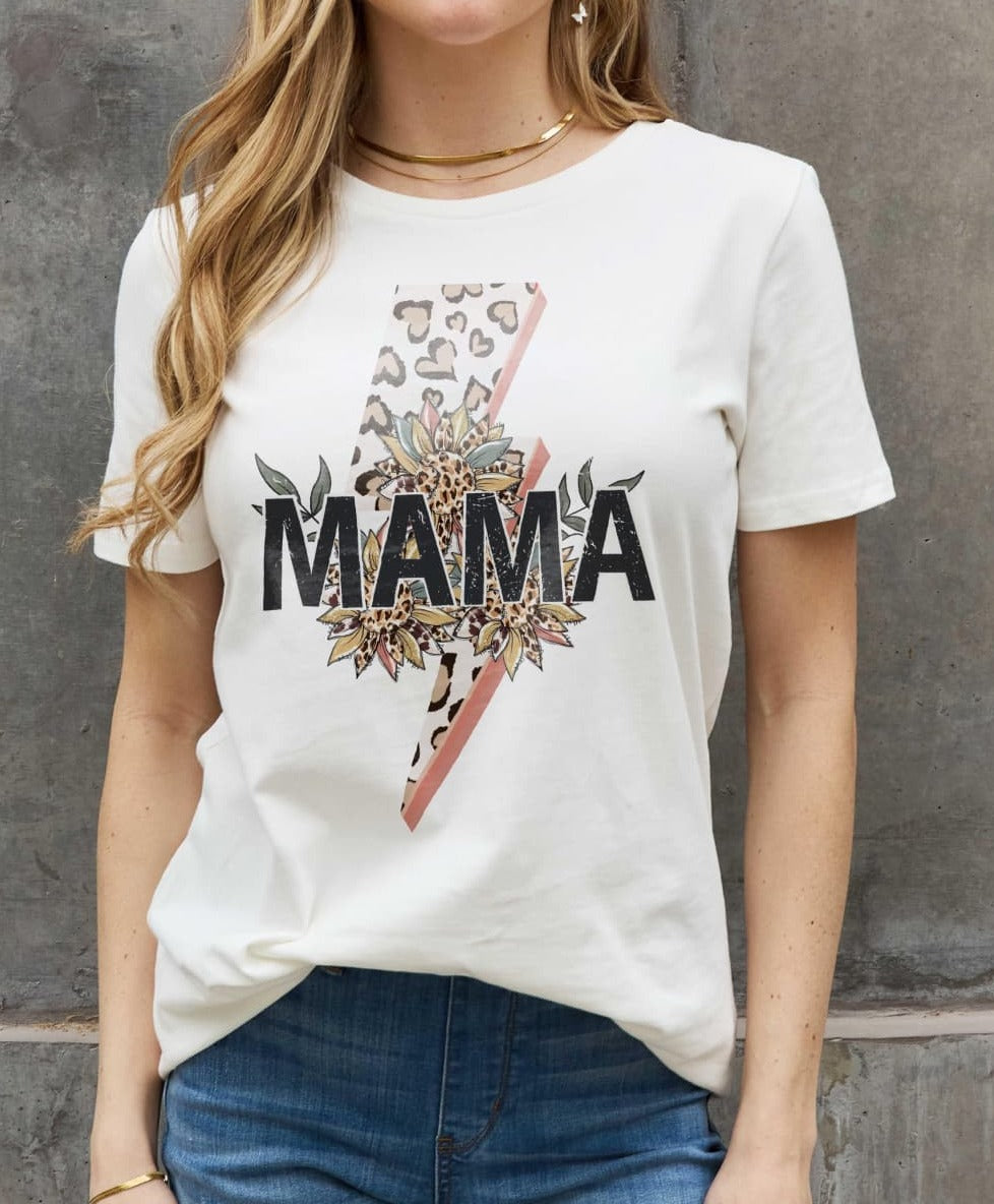 Simply Love Full Size MAMA Graphic Cotton Tee - Cheeky Chic Boutique