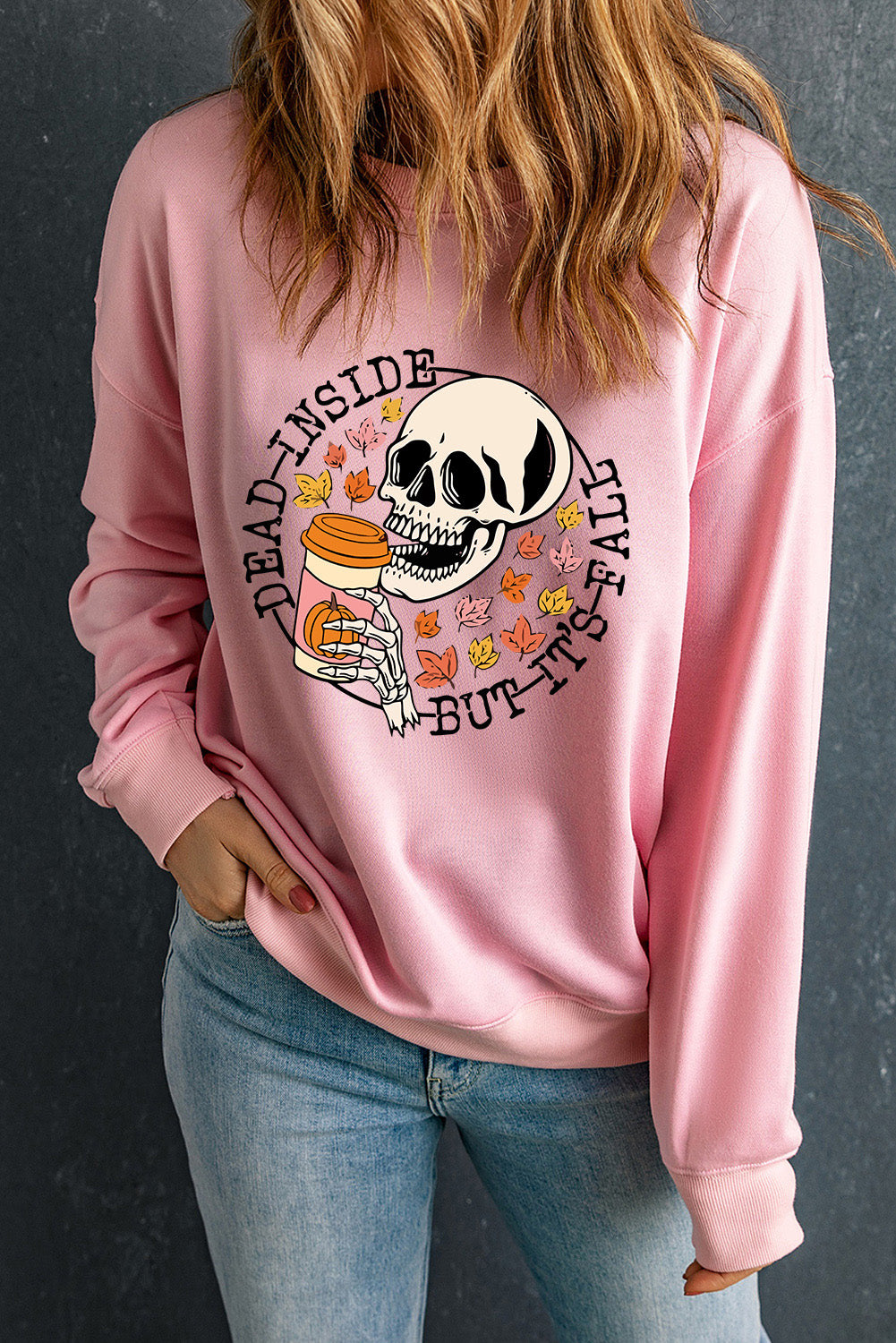 Dead Inside But It's Fall Graphic Sweatshirt - Cheeky Chic Boutique