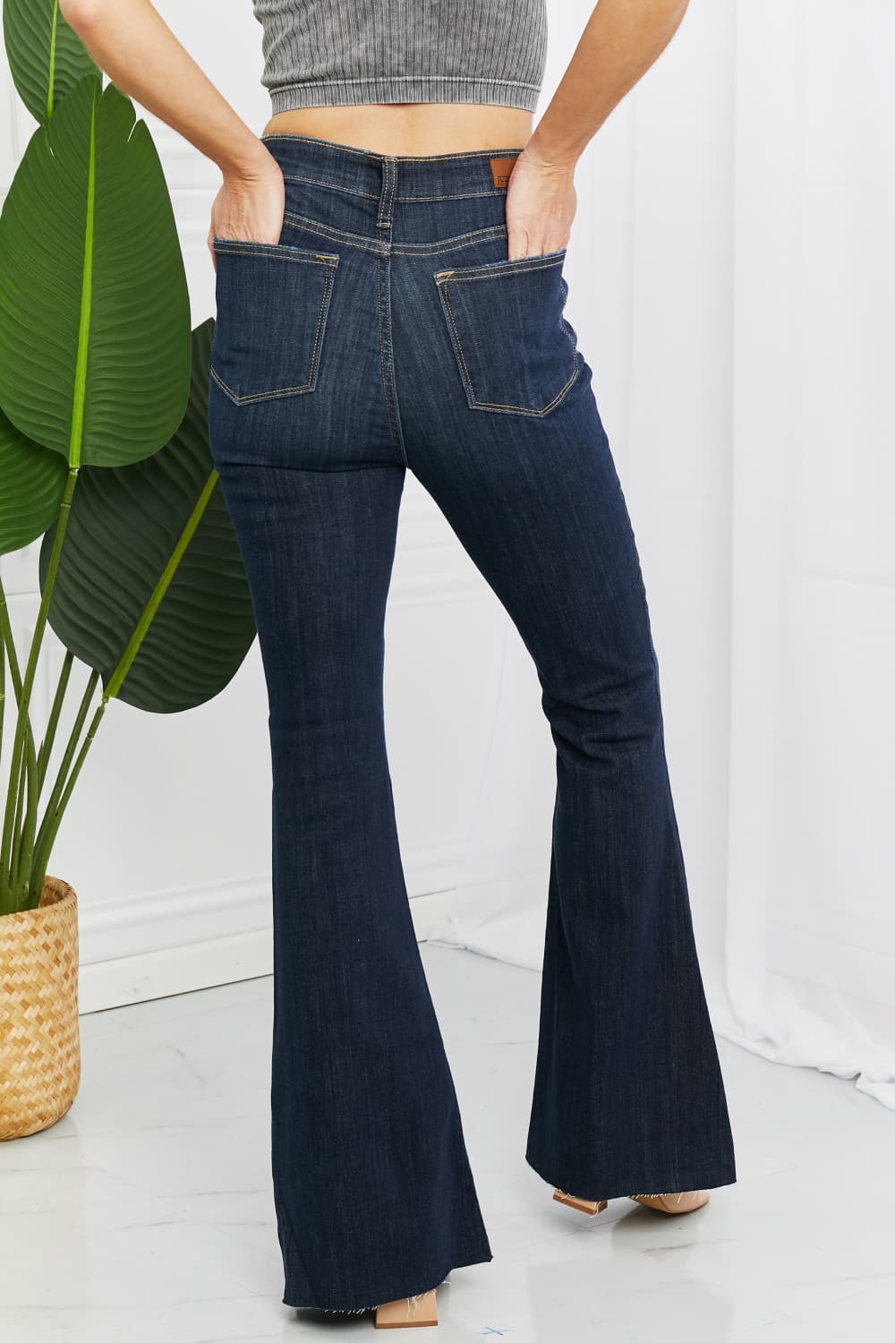 Judy Blue Tiffany Full Size Mid Rise Flare Jeans - Cheeky Chic Boutique