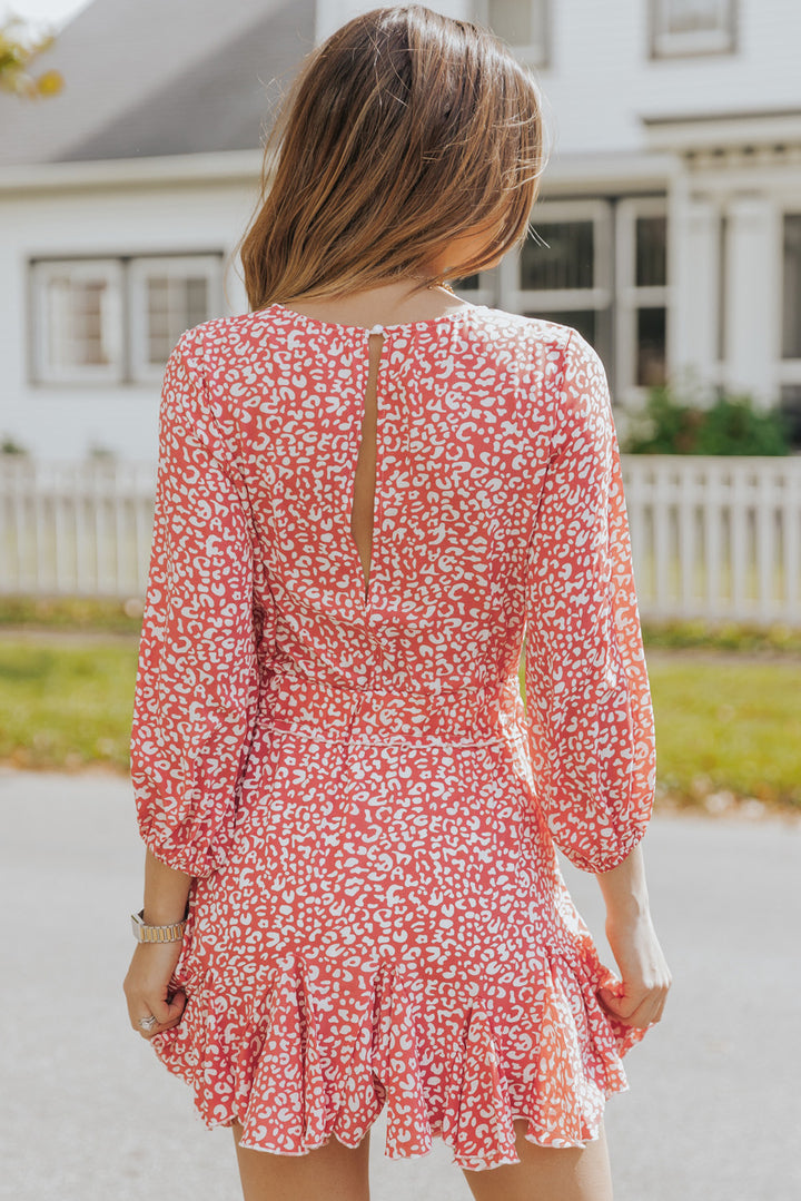 Strawberry Wine Leopard Mini Dress - Cheeky Chic Boutique