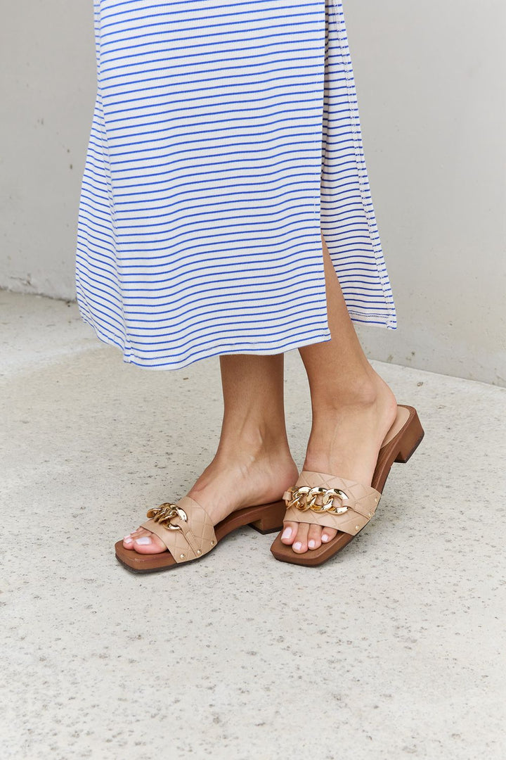 Better Than Before Nude Chain Clogs - Cheeky Chic Boutique
