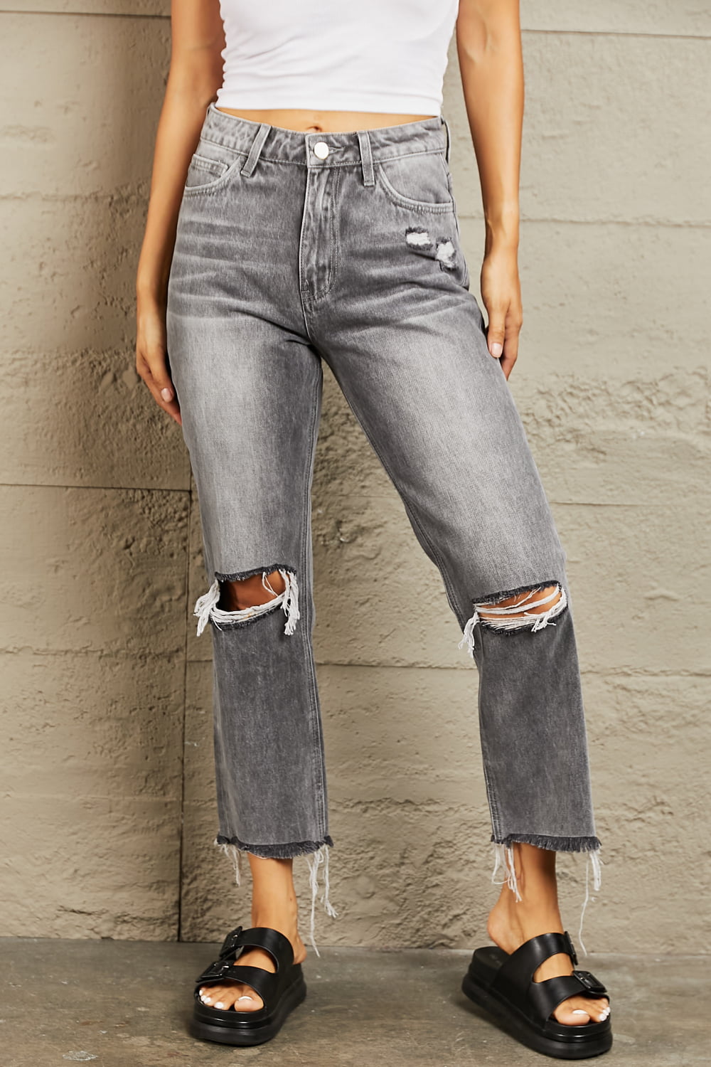 Jamie Stone Wash Straight Jeans - Cheeky Chic Boutique