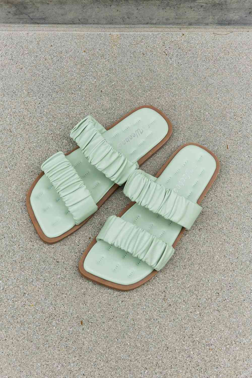 Weeboo Double Strap Scrunch Sandal in Gum Leaf - Cheeky Chic Boutique