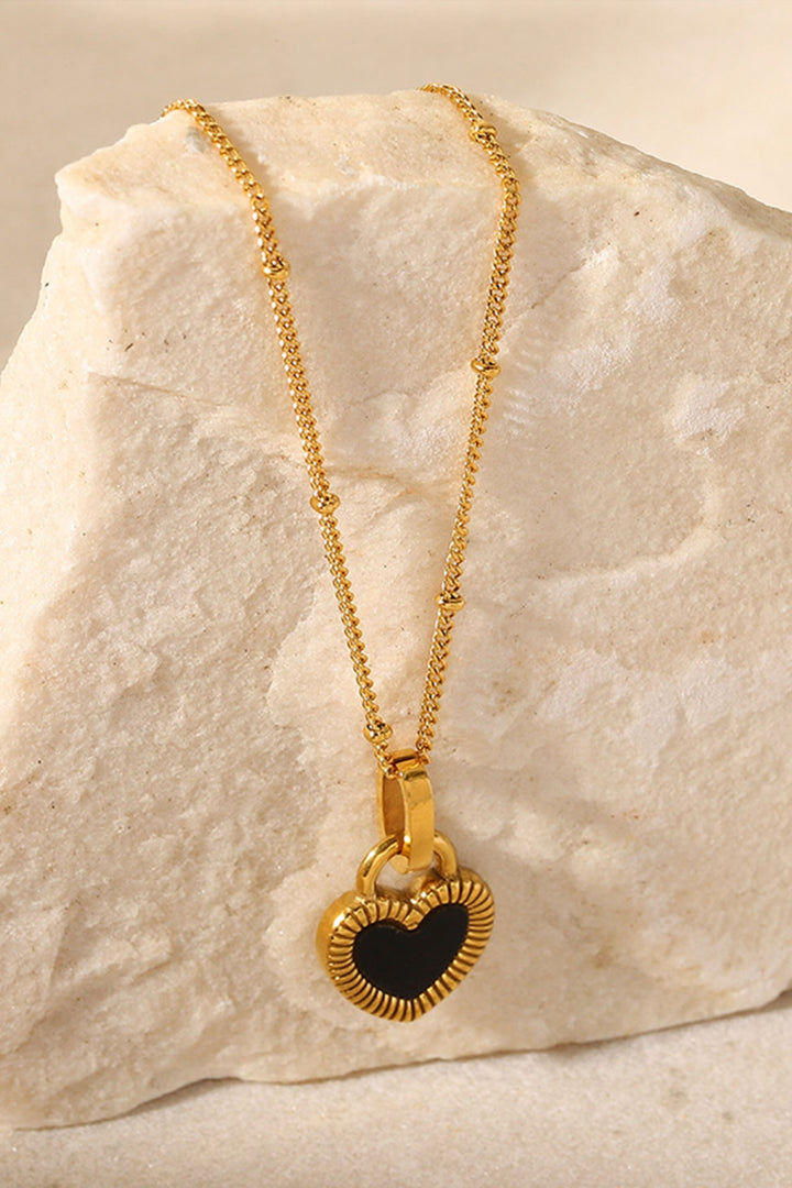 Contrast Heart Pendant Necklace - Cheeky Chic Boutique