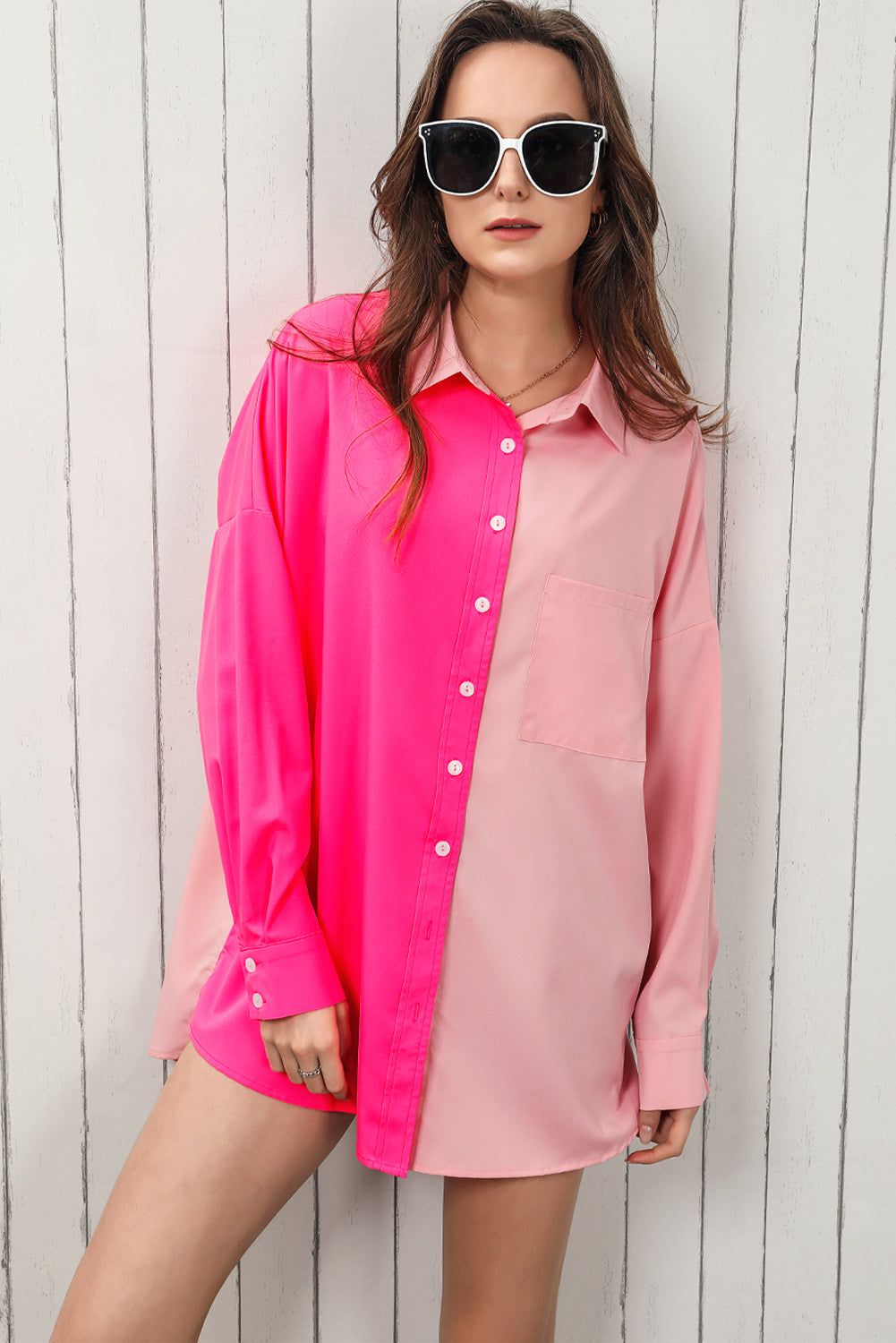 Pink is My Favorite Color Button Down Shirt - Cheeky Chic Boutique