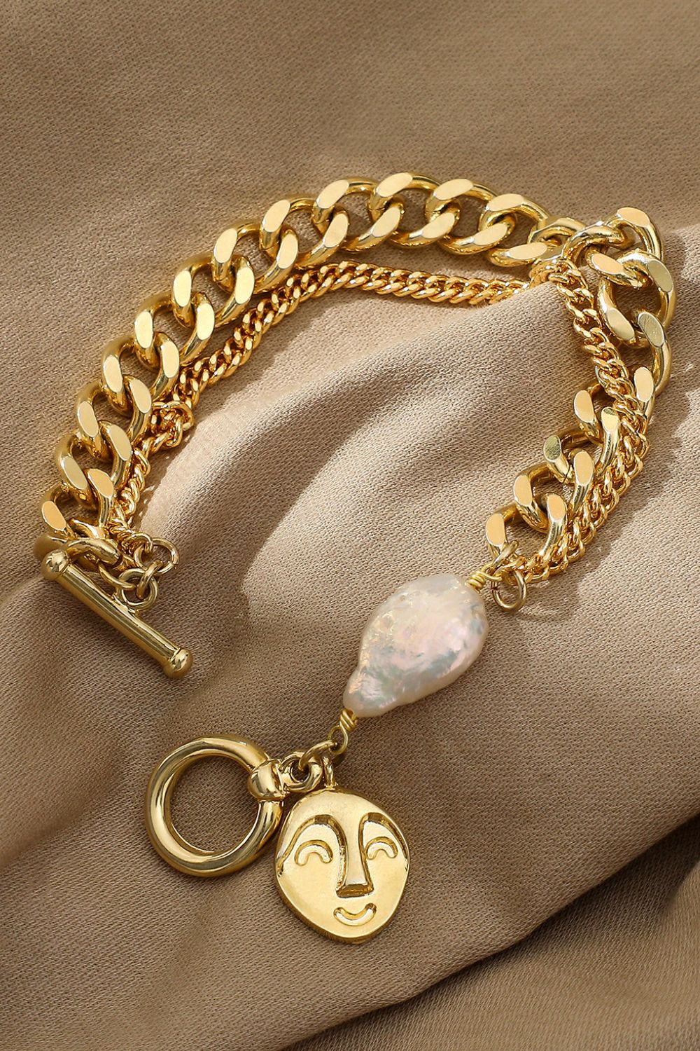 Gold Chain & Pearl Bracelet - Cheeky Chic Boutique