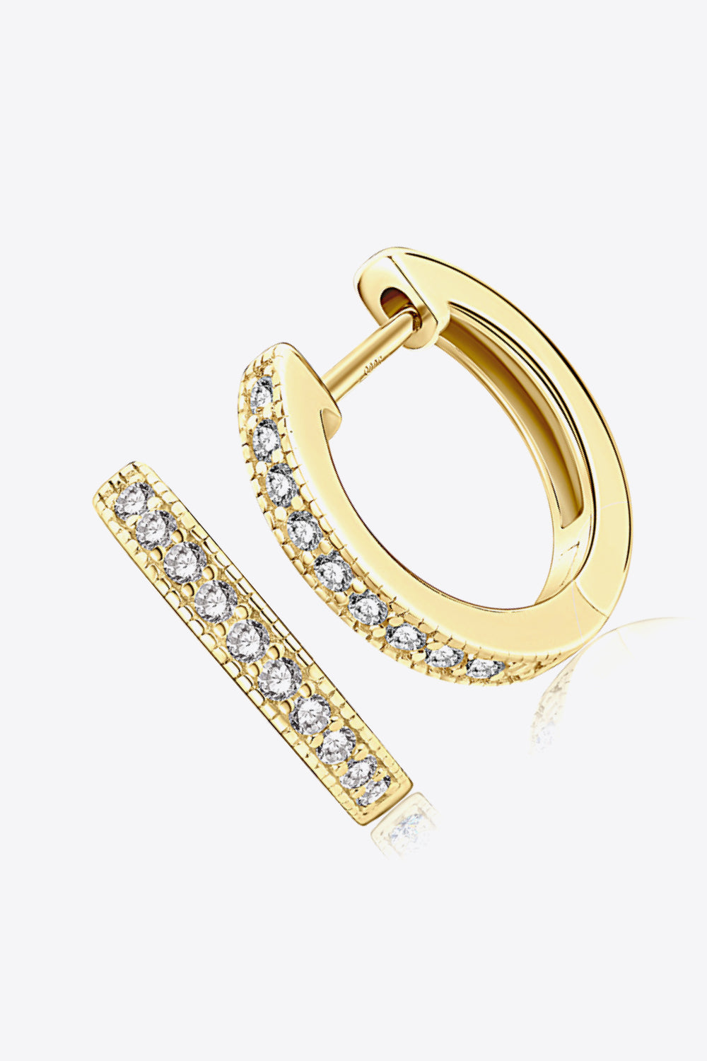 Inlaid Moissanite Hoop Earrings - Cheeky Chic Boutique