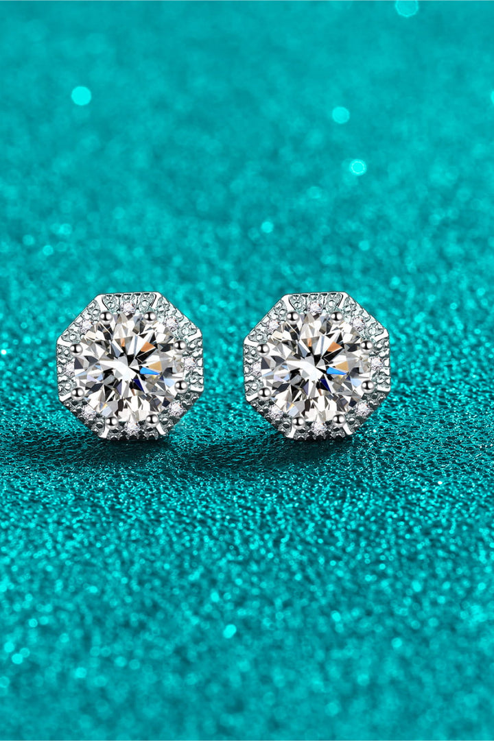 Kennedy 2 Carat Moissanite 925 Sterling Silver Stud Earrings - Cheeky Chic Boutique