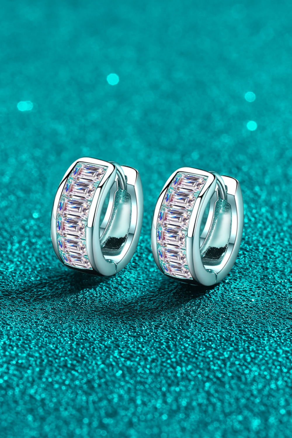 Thea 1.8 Carat Moissanite 925 Sterling Silver Huggie Earrings - Cheeky Chic Boutique