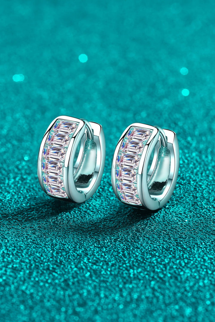 Thea 1.8 Carat Moissanite 925 Sterling Silver Huggie Earrings - Cheeky Chic Boutique