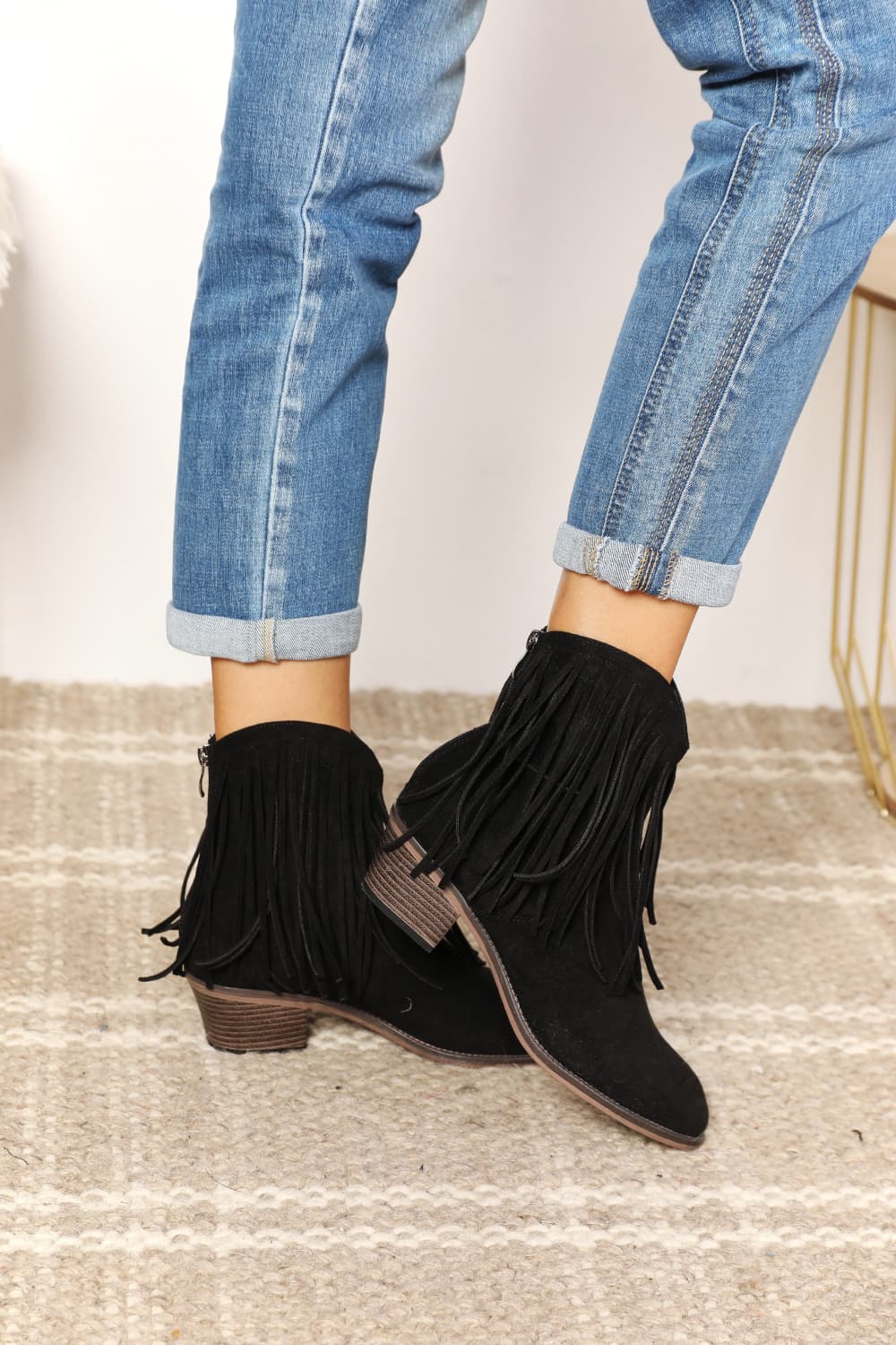 Midnight Cowboy Fringe Ankle Boots - Cheeky Chic Boutique