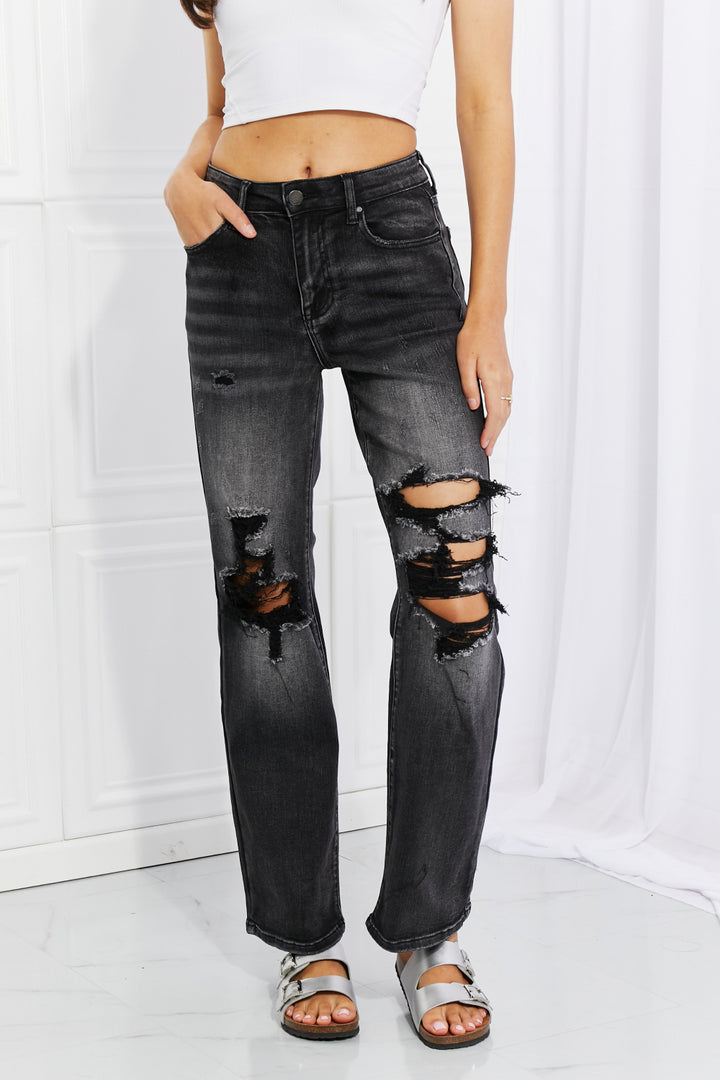 RISEN Full Size Lois Distressed Loose Fit Jeans - Cheeky Chic Boutique