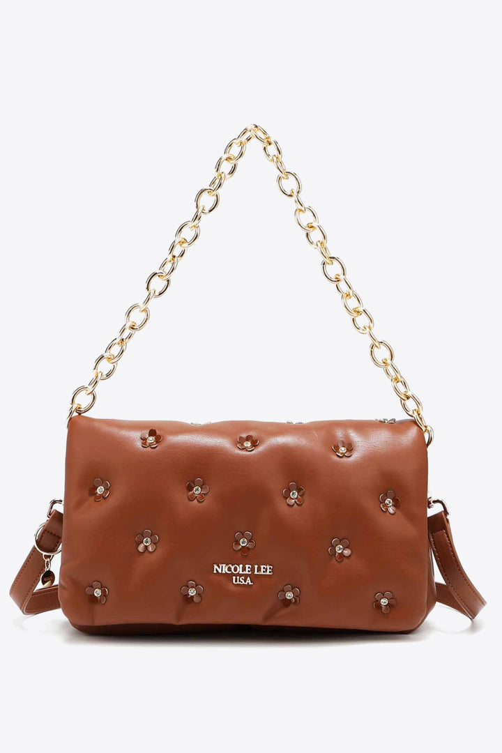 Nicole Lee USA Diamond Flower Messenger Crossbody Bag - Cheeky Chic Boutique