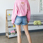 Just a Girl Pink Rhinestone Denim Jacket - Cheeky Chic Boutique