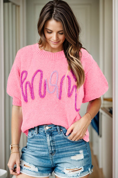 Love Mom Graphic Sweater - Cheeky Chic Boutique
