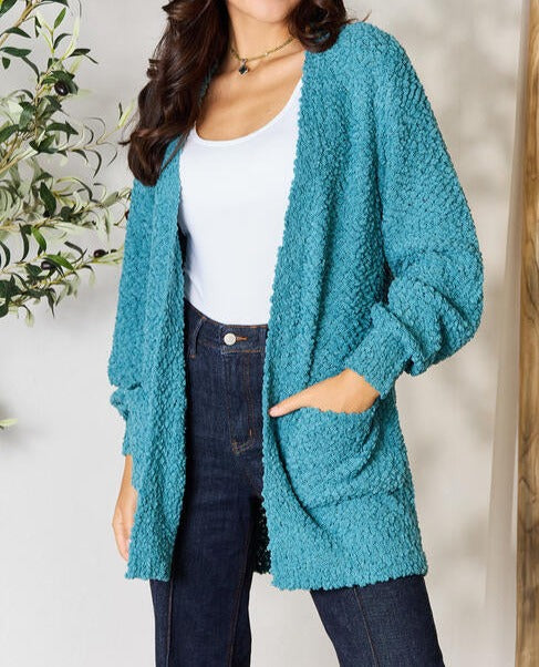 Falling For You Teal Cardigan - Cheeky Chic Boutique