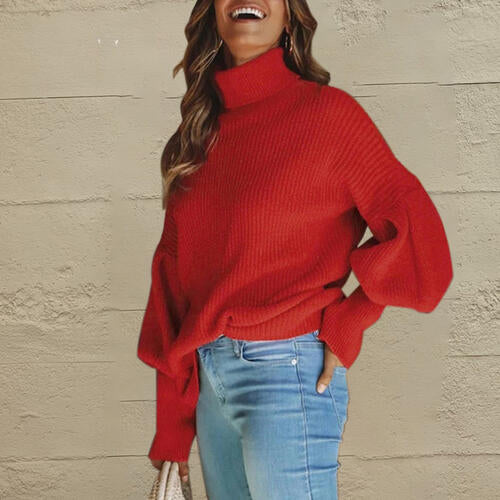 Pop the Bubbly Turtleneck Sweater - Cheeky Chic Boutique