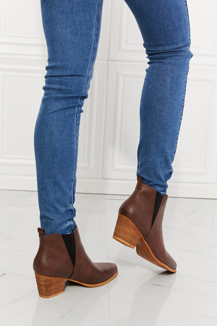 MMShoes Back At It Point Toe Bootie in Chocolate - Cheeky Chic Boutique