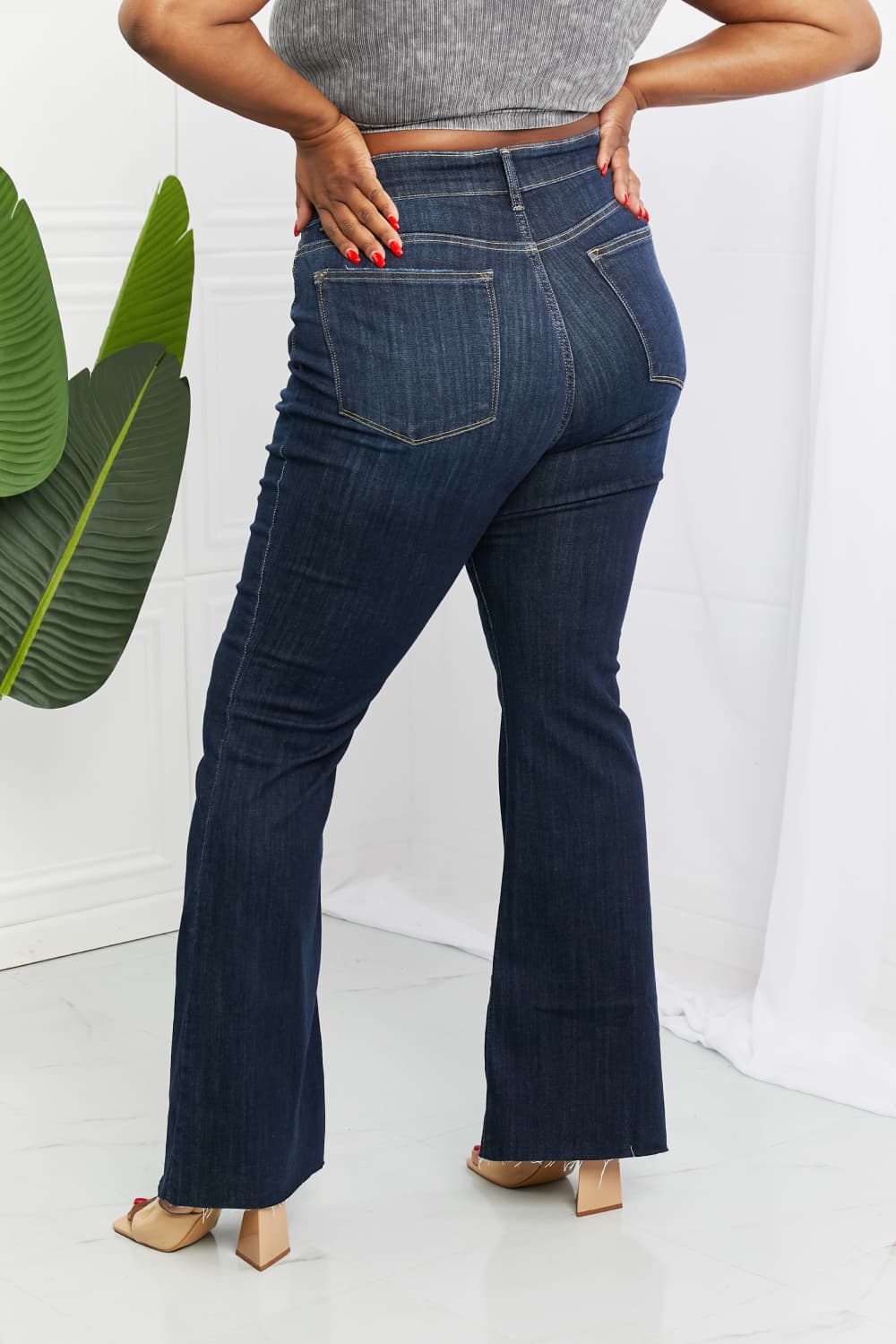 Judy Blue Tiffany Full Size Mid Rise Flare Jeans - Cheeky Chic Boutique