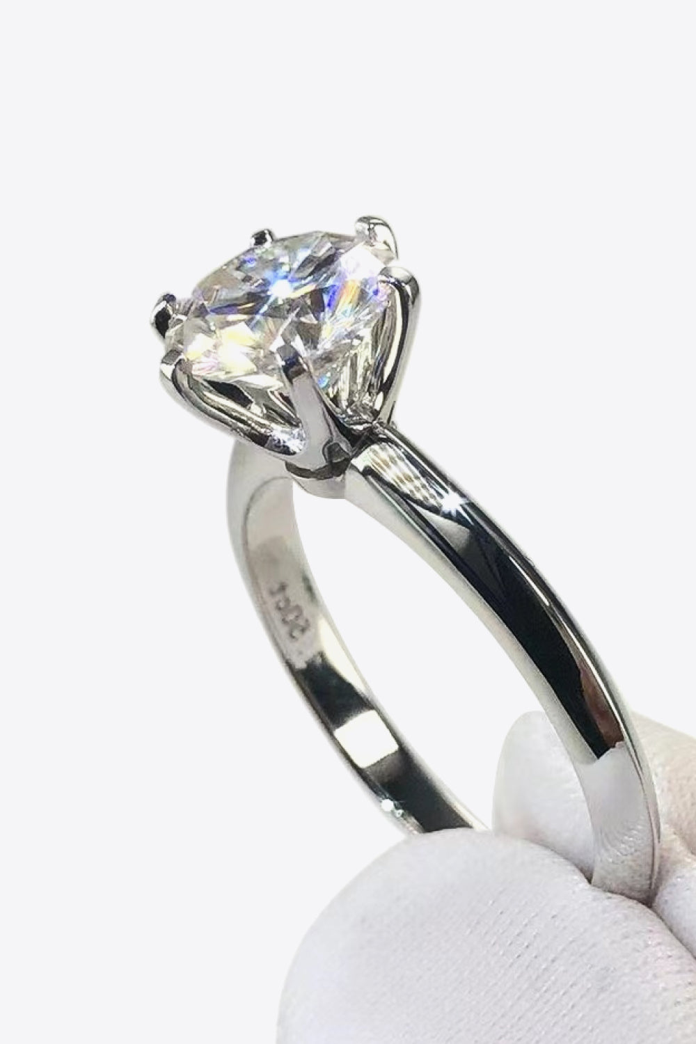 925 Sterling Silver 3 Carat Moissanite 6-Prong Ring - Cheeky Chic Boutique