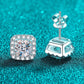 925 Sterling Silver Inlaid 2 Carat Moissanite Square Stud Earrings - Cheeky Chic Boutique