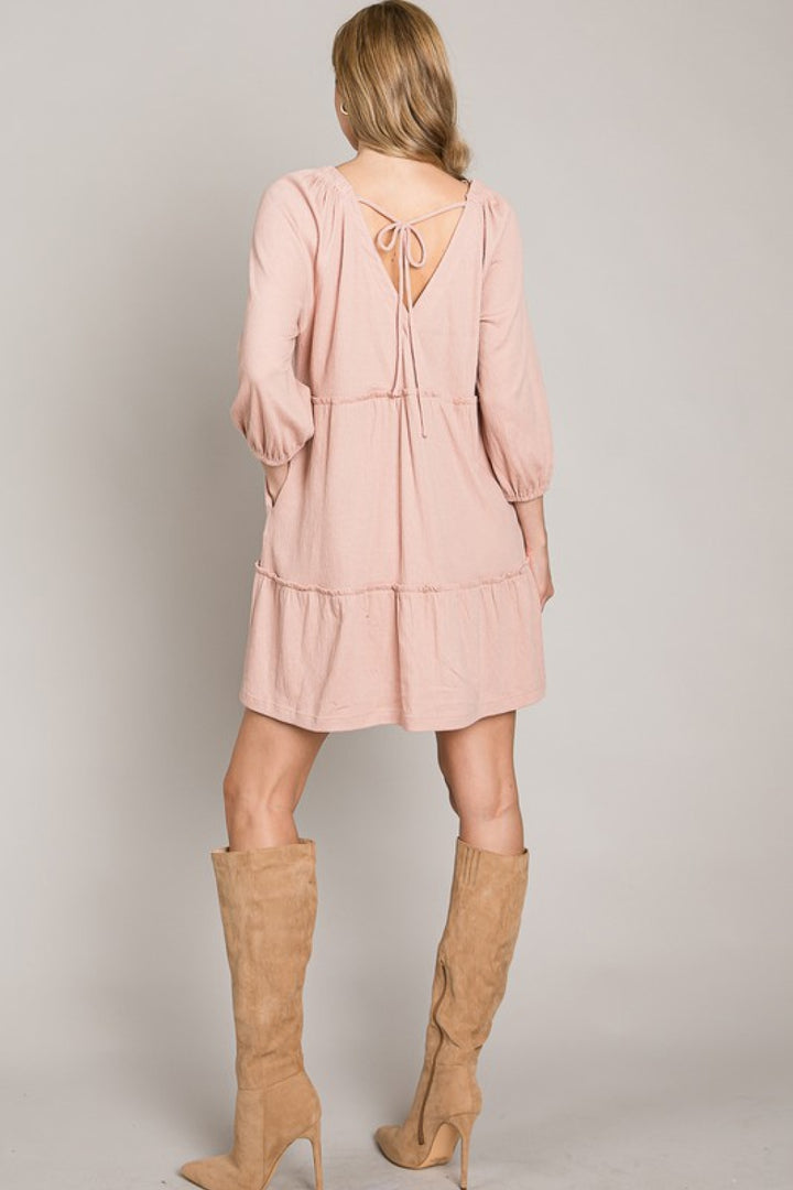 HEYSON Full Size Tiered Tie-Back Dress - Cheeky Chic Boutique