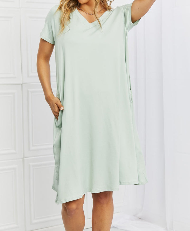 P & Rose Breezy Day Full Size V-Neck Dress - Cheeky Chic Boutique