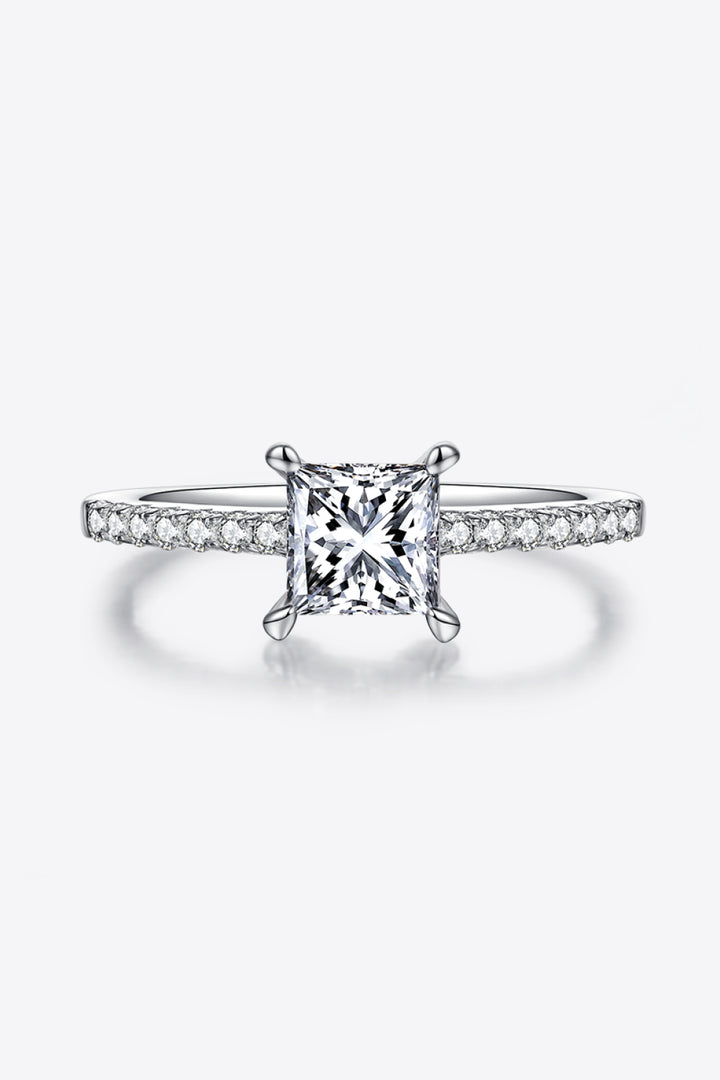 Paris 1.21 Carat Moissanite 925 Sterling Silver Side Stone Ring - Cheeky Chic Boutique