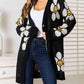 Double Take Floral Button Down Longline Cardigan - Cheeky Chic Boutique
