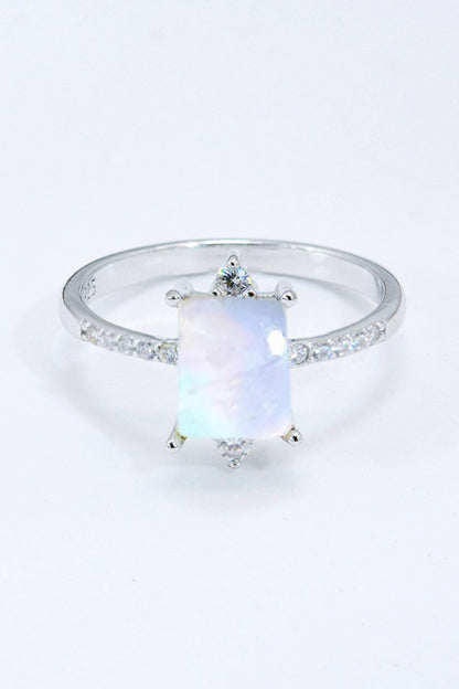925 Sterling Silver Square Moonstone Ring - Cheeky Chic Boutique