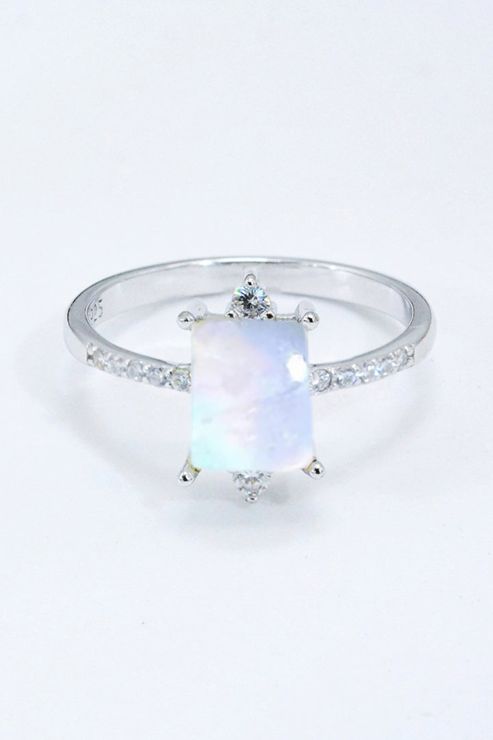 925 Sterling Silver Square Moonstone Ring - Cheeky Chic Boutique